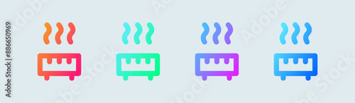 Heating line icon in gradient colors. Warm signs vector illustration.