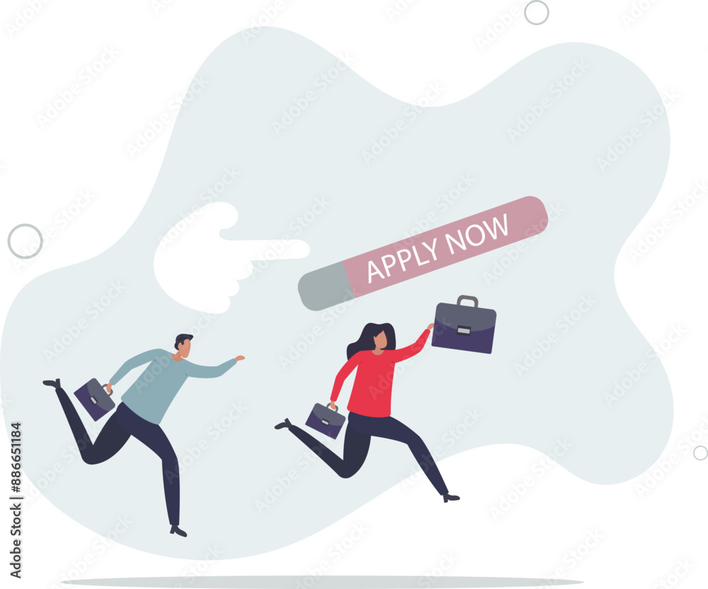 Apply new job online, career opportunity or employment vacancy, job application or opening position concept.flat design.illustration with people. Apply new job online, career opportunity or employment vacancy, job application or opening position concept.flat design.illustration with people.
