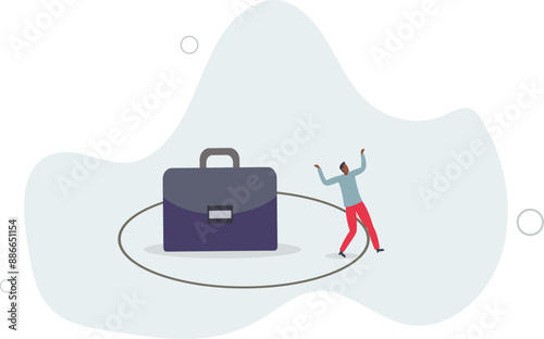 Step out of comfort zone or safe zone, dare to walk your own way or manage to exit from routine job to start new business journey concept.flat design.illustration with people.