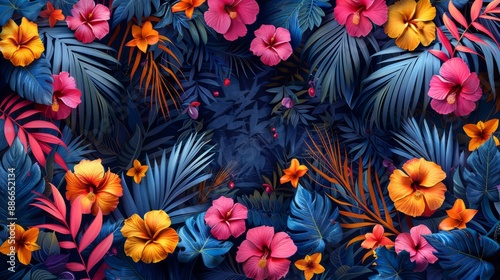 The flag design of the Brazilian tropical landscape: the perfect combination of tropical plant elements and colorful patterns