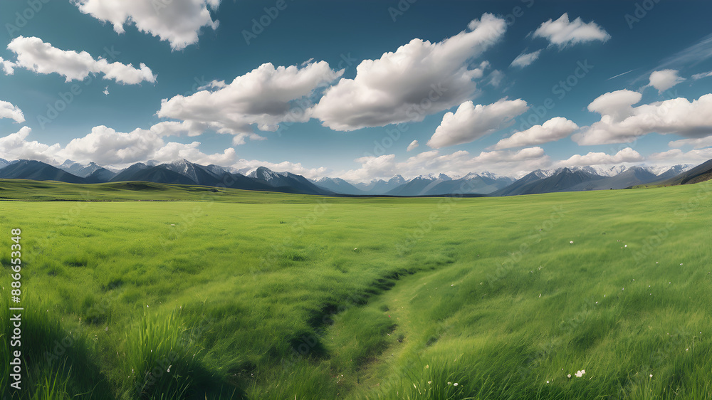grass and mountains grass and mountains