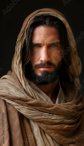 Jesus da Bíblia Pregação Oriente IA Generativa photo