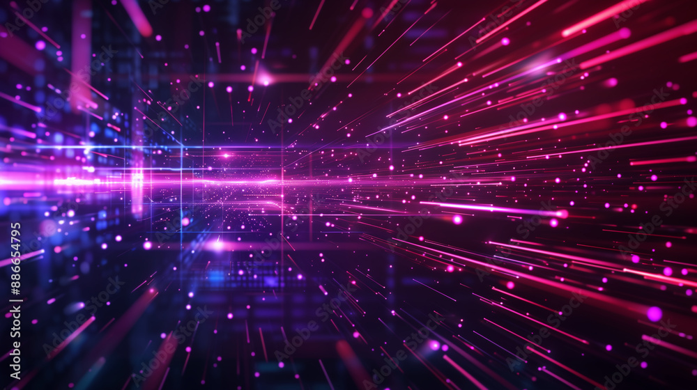 Fototapeta premium Abstract Light Trails in Red and Blue