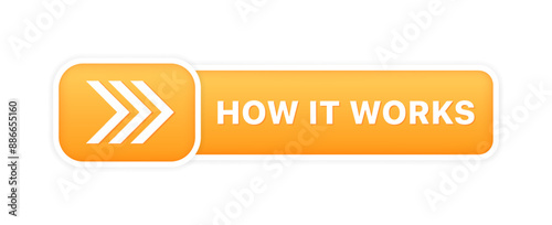 How it works banner. Message icon. Flat style. Vector icon.