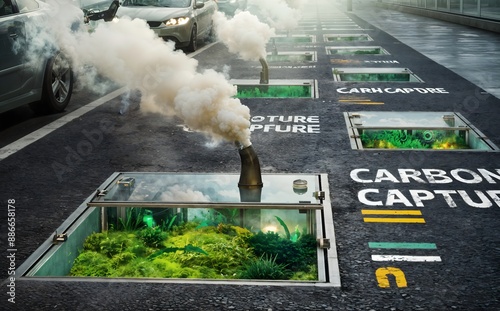 Revolutionary sidewalk carbon capture using microbial algae: Algae-based technology absorbs carbon from vehicle fumes, producing oxygen