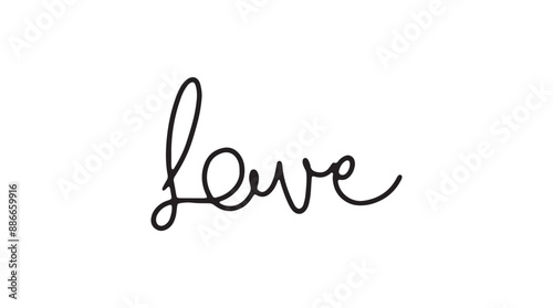 Continuous line drawing word Love. Calligraphy letter text love word wedding background. Vector illustration love concept.