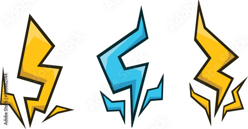 simple thunder set illustration