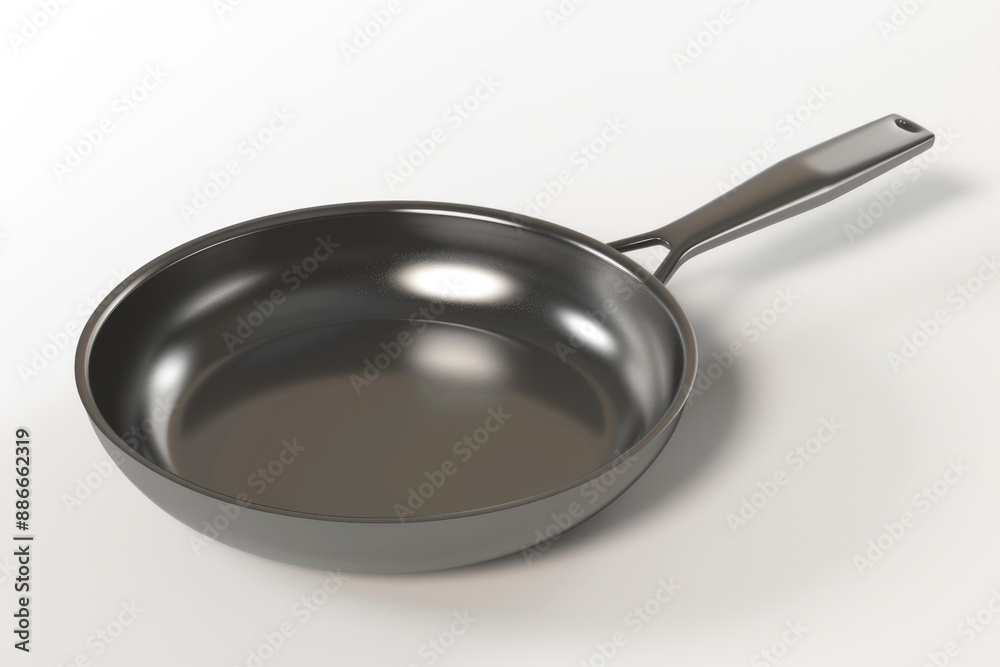 Frying pan minimalist, 4k 3d render, isometric on Isolate white background Frying pan minimalist, 4k 3d render, isometric on Isolate white background