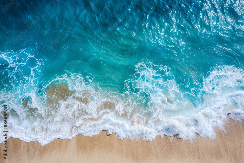 The ocean is calm and the waves are small