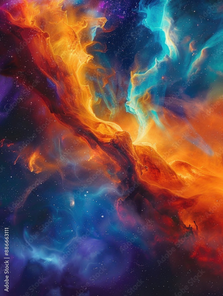Fototapeta premium Colorful Galaxy with Stars