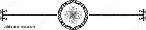 Double Line Header with Viking Lace Pattern Ring and Circular Celtic Knot