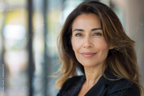 Wallpaper Mural A woman with long brown hair and a black suit is smiling for the camera Torontodigital.ca