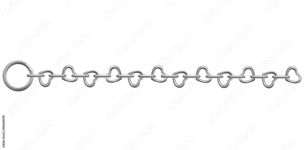 Stunning Silver Chain Isolated On White Background, Realistic Horizontal Jewelry Vector Illustration. Stunning Silver Chain Isolated On White Background, Realistic Horizontal Jewelry Vector Illustration.