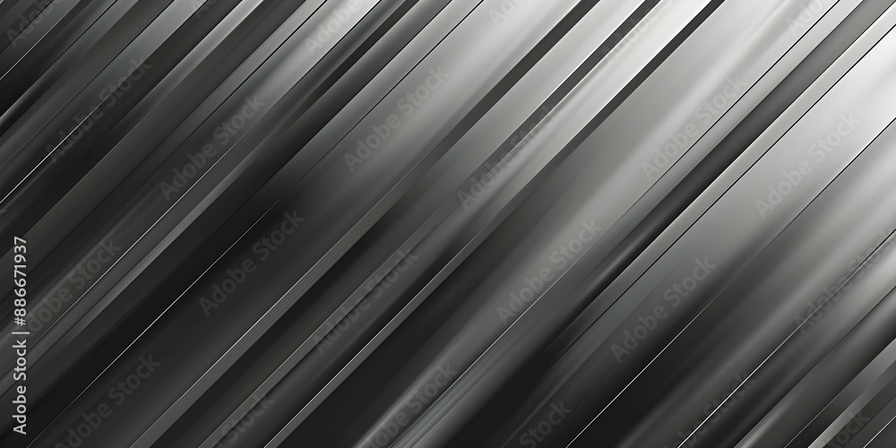 Fototapeta premium Elegant contemporary black and silver gradient metal texture with subtle diagonal lines. Concept Metallic Texture, Black and Silver, Contemporary Design, Elegant Gradient, Subtle Diagonal Lines