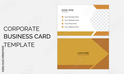 Creative modern double side buiness card template. Personal visiting card. Vertical layout.