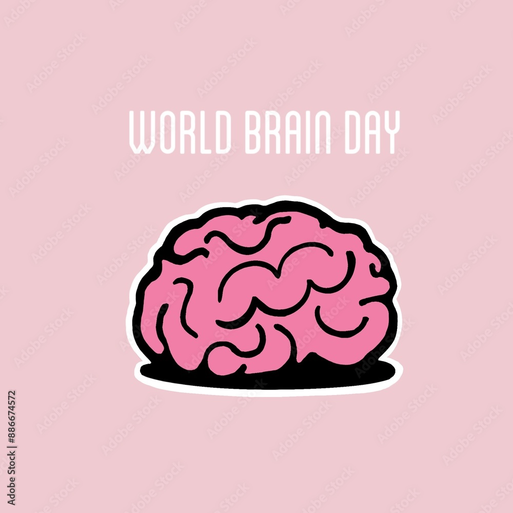 World Brain Day. Holiday concept. Template, postcard, background. Rast illustration. World Brain Day. Holiday concept. Template, postcard, background. Rast illustration.