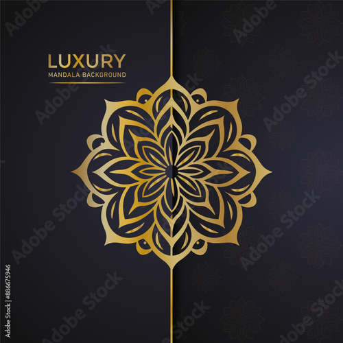 Luxury golden Round Ornament Pattern Henna tattoo mandala Mehndi style luxury mandala golden pattern