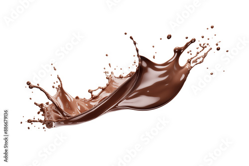 Chocolate splash isolated on transparent background