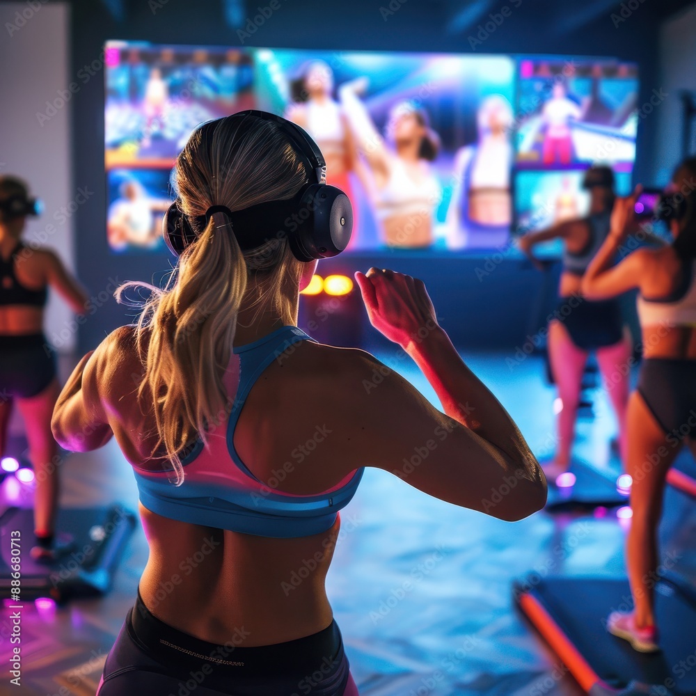 Virtual fitness studio with live class streaming and workout tracking ...