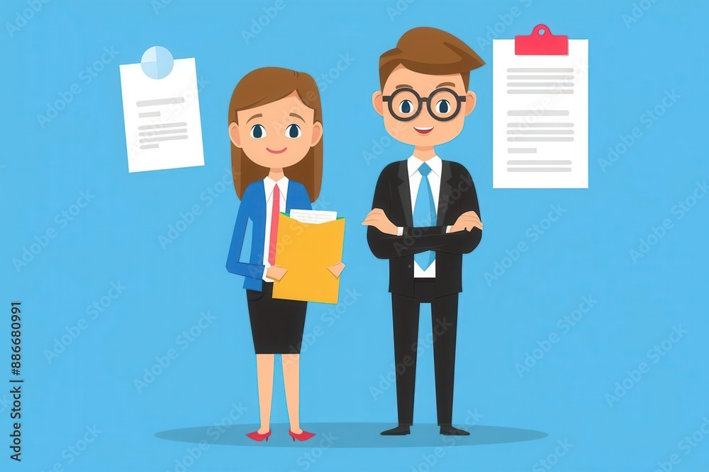 HR compliance, legal documents, flat design illustration HR compliance, legal documents, flat design illustration