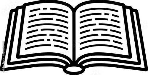 Open book line art