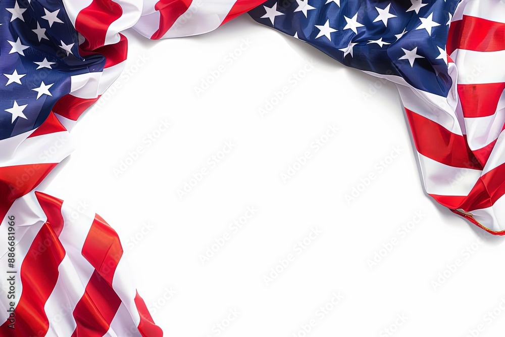 Illustration of the USA national flag, abstract on white background Illustration of the USA national flag, abstract on white background