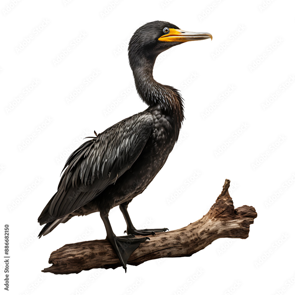 Obraz premium Black Cormorant (PNG Cutout) isolated on a transparent background