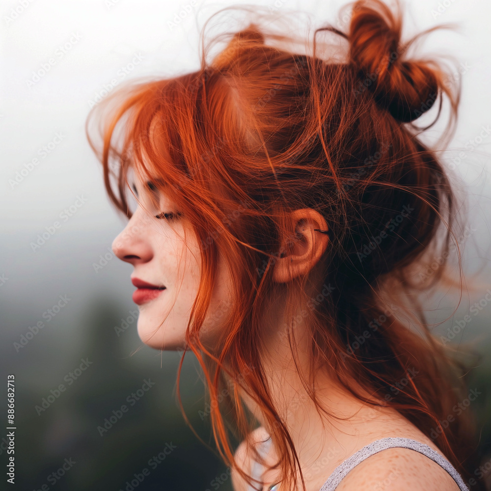 Photo portrait of a young woman with red hair Photo portrait of a young woman with red hair
