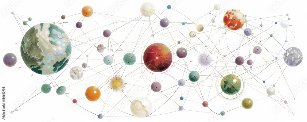 A scientific diagram showing the atomic structure of various rare earth minerals, with elements such as cerium and neodymium. The detailed representation is both informative and visually striking. A scientific diagram showing the atomic structure of various rare earth minerals, with elements such as cerium and neodymium. The detailed representation is both informative and visually striking.