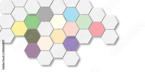 Vector hexagon banner design background with hexagon pattern. Digital futuristic banner technology concept background. Design for science, banner, medicine or technology background.