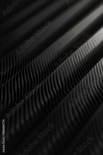 Wallpaper Mural Close-up view of black and white striped fabric with diagonal pattern, slightly wrinkled texture, blurred background. Ideal for tech, eco, design, fashion, and lifestyle projects. Torontodigital.ca