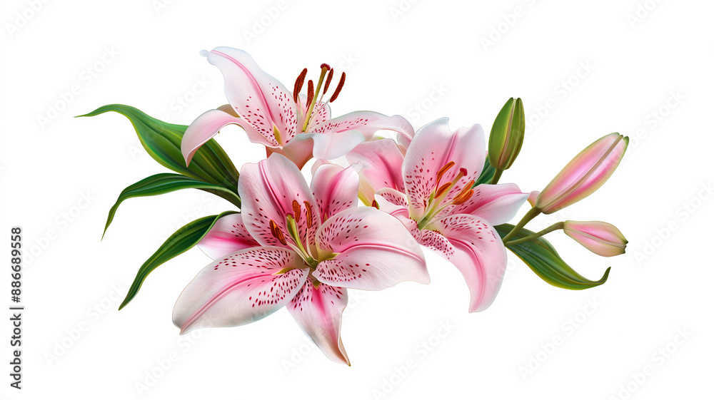 Naklejka premium flores en fondo blanco 