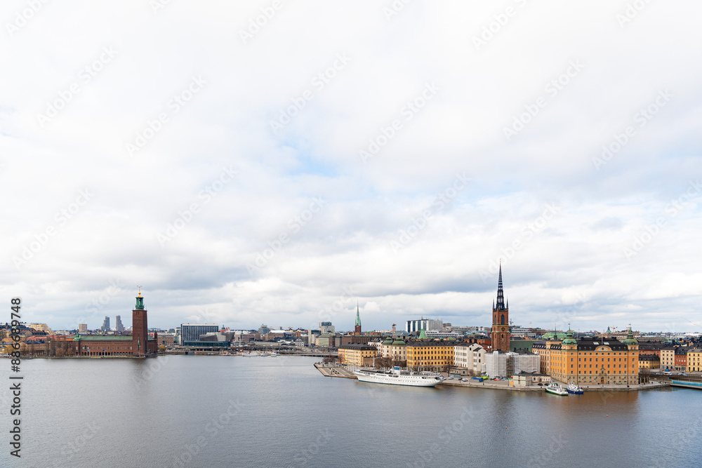 City Hall and Riddarholmen Church, Stockholm, Sweden City Hall and Riddarholmen Church, Stockholm, Sweden