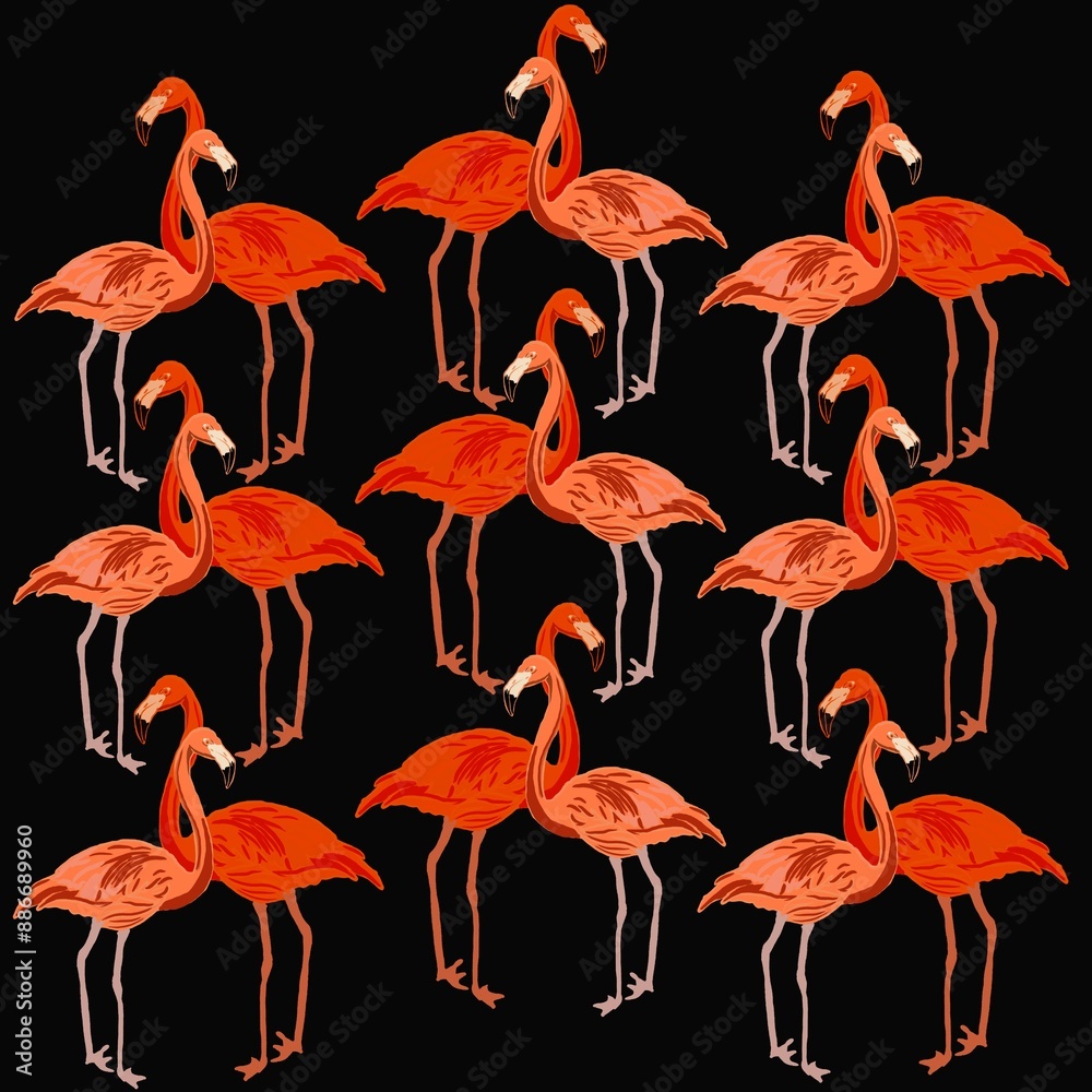 Obraz premium flamingos in the water