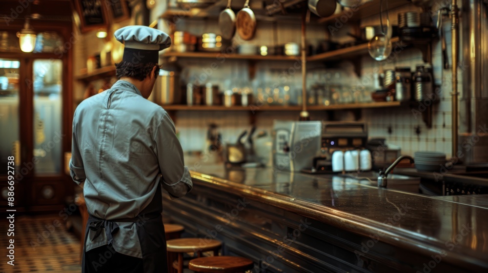 Chef Working in a Professional Kitchen Chef Working in a Professional Kitchen