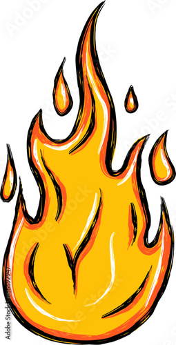 Brush design flame icon grunge