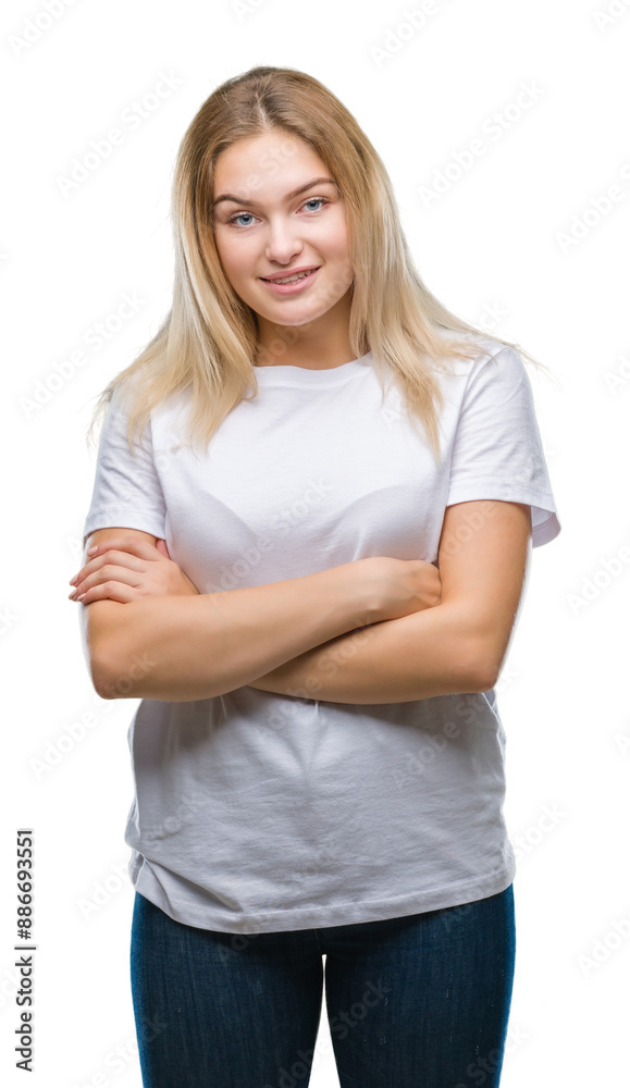 Young caucasian woman over isolated background happy face smiling with crossed arms looking at the camera. Positive person. Young caucasian woman over isolated background happy face smiling with crossed arms looking at the camera. Positive person.