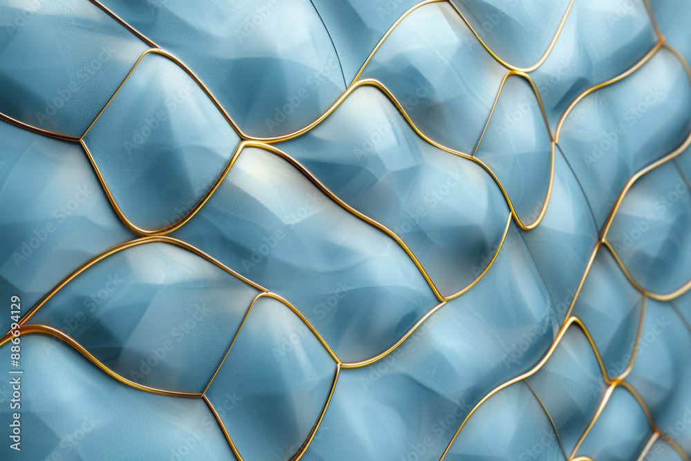 A soft blue background with thin, curved gold lines forming an elegant, minimalist pattern, A soft blue background with thin, curved gold lines forming an elegant, minimalist pattern,