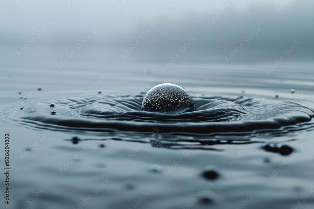 A minimalist depiction of a moon dissolving into silver ripples, spreading across a light gray backdrop, A minimalist depiction of a moon dissolving into silver ripples, spreading across a light gray backdrop,