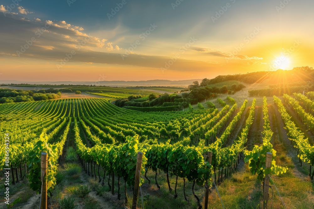 custom made wallpaper toronto digitalA field of grape vines with a beautiful sunset in the background