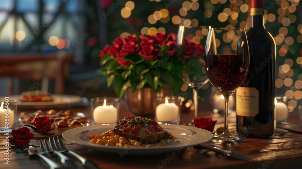 Elegant Romance Gourmet Dinner Wine and Roses Elegant Romance Gourmet Dinner Wine and Roses