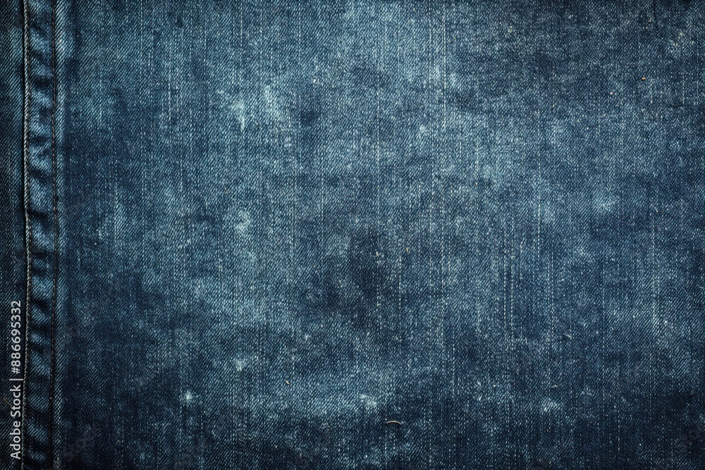 Casual dark blue jeans on plain background. Close-up view of denim fabric with wrinkles and folds. Perfect for fashion, textile or lifestyle photography projects.