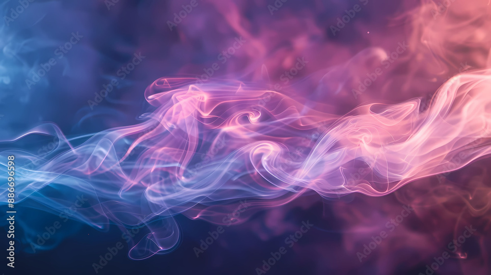 Soft Pink Dust Smoke Flowing Through the Air Background