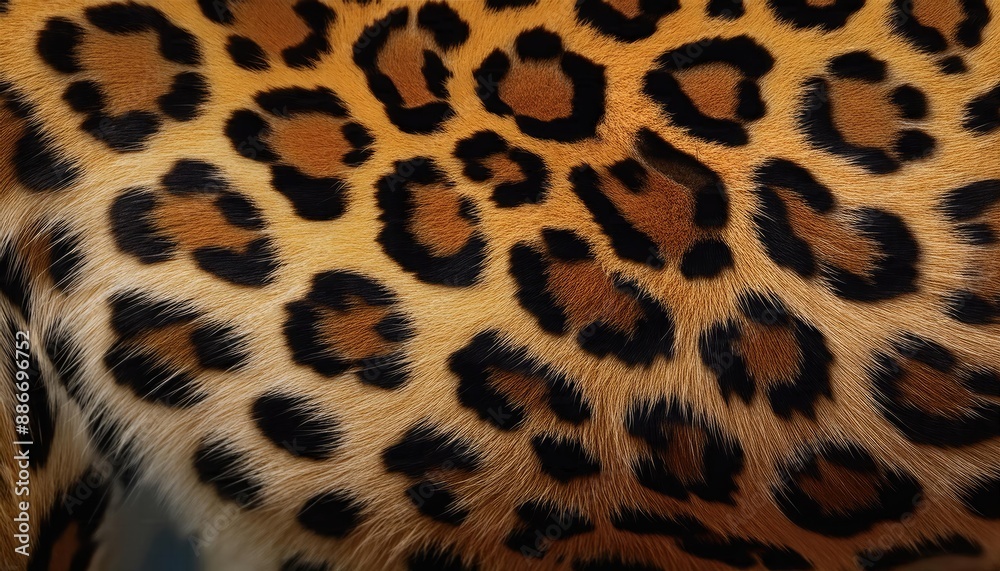 Leopard skin texture, A detailed close-up of a leopard print pattern, with distinctive black spots and rosettes Leopard skin texture, A detailed close-up of a leopard print pattern, with distinctive black spots and rosettes