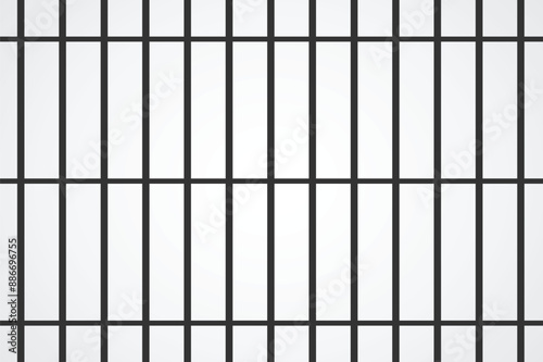Realistic prison cage. Iron jail cage. Prison bars
