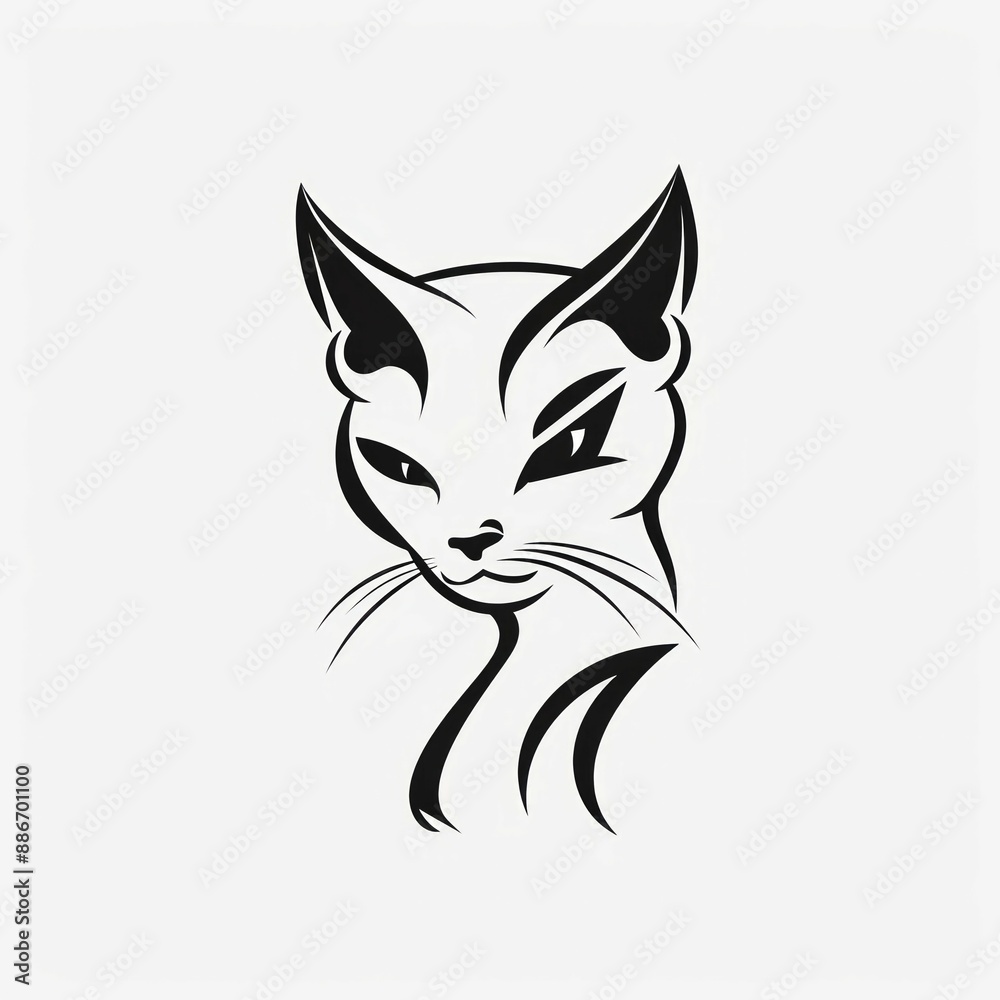cat icons set, black and white design elements. vector illustration. cat icons set, black and white design elements. vector illustration.