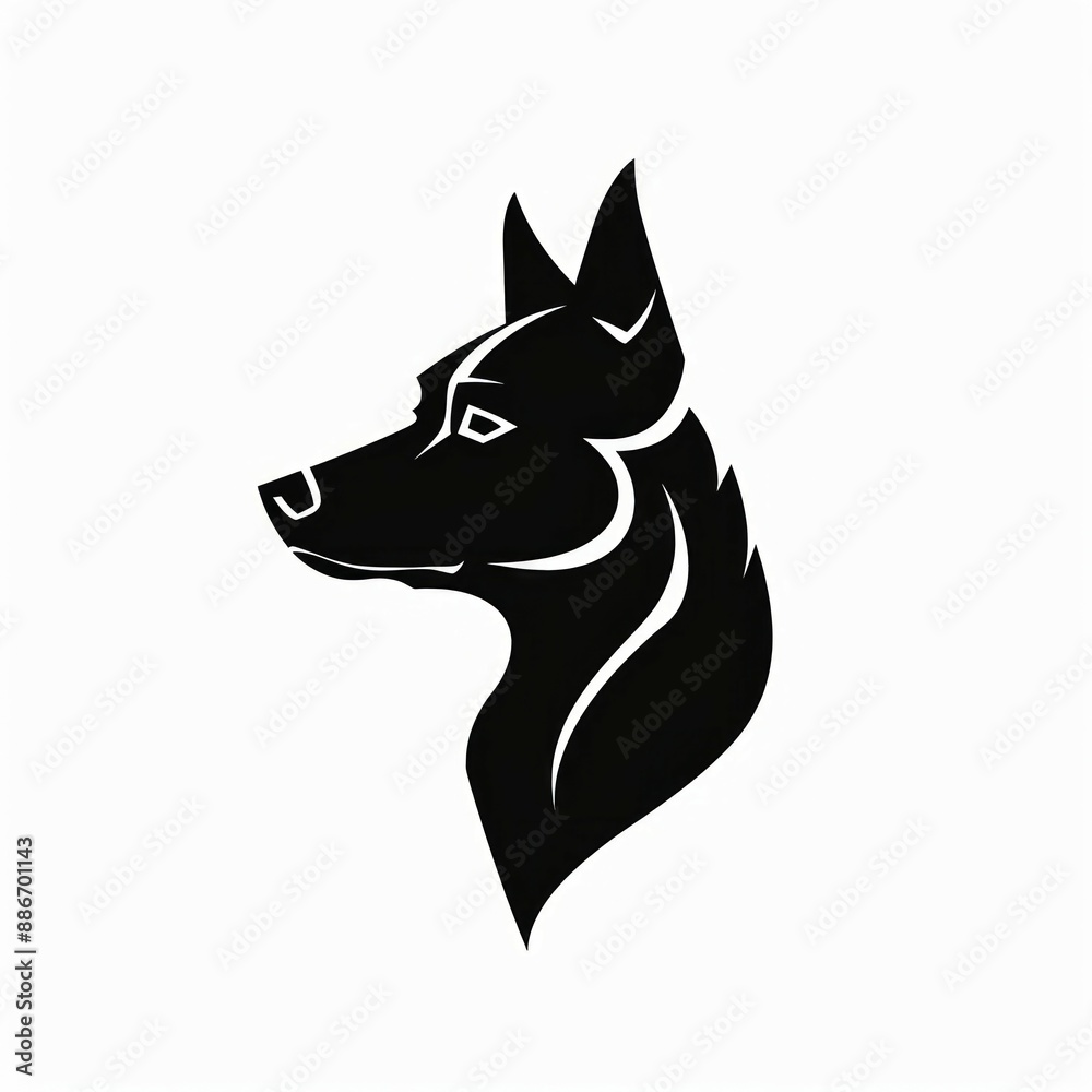 Portrait of a Chesapeake Bay Retriever Dog Vector isolated on white background, Dog Silhouettes.