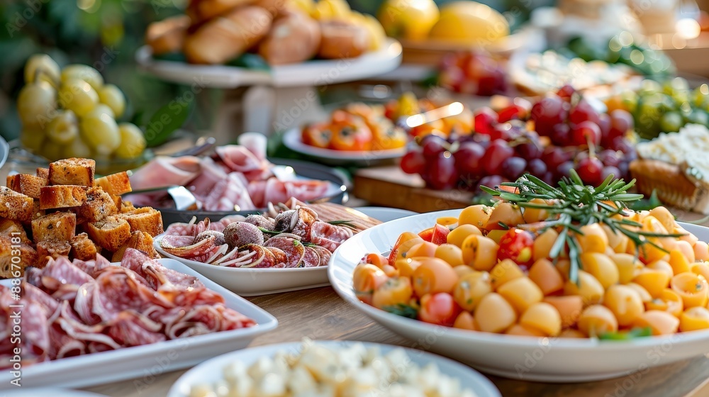 Appetizers and Salad Buffet Table. Appetizers and Salad Buffet Table.