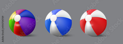 Set summer ball design dengan berbagai warna yang menarik 