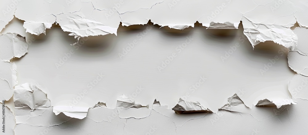 Gap in the paper with a blank space for adding an image or text. Copy space image. Place for adding text and design